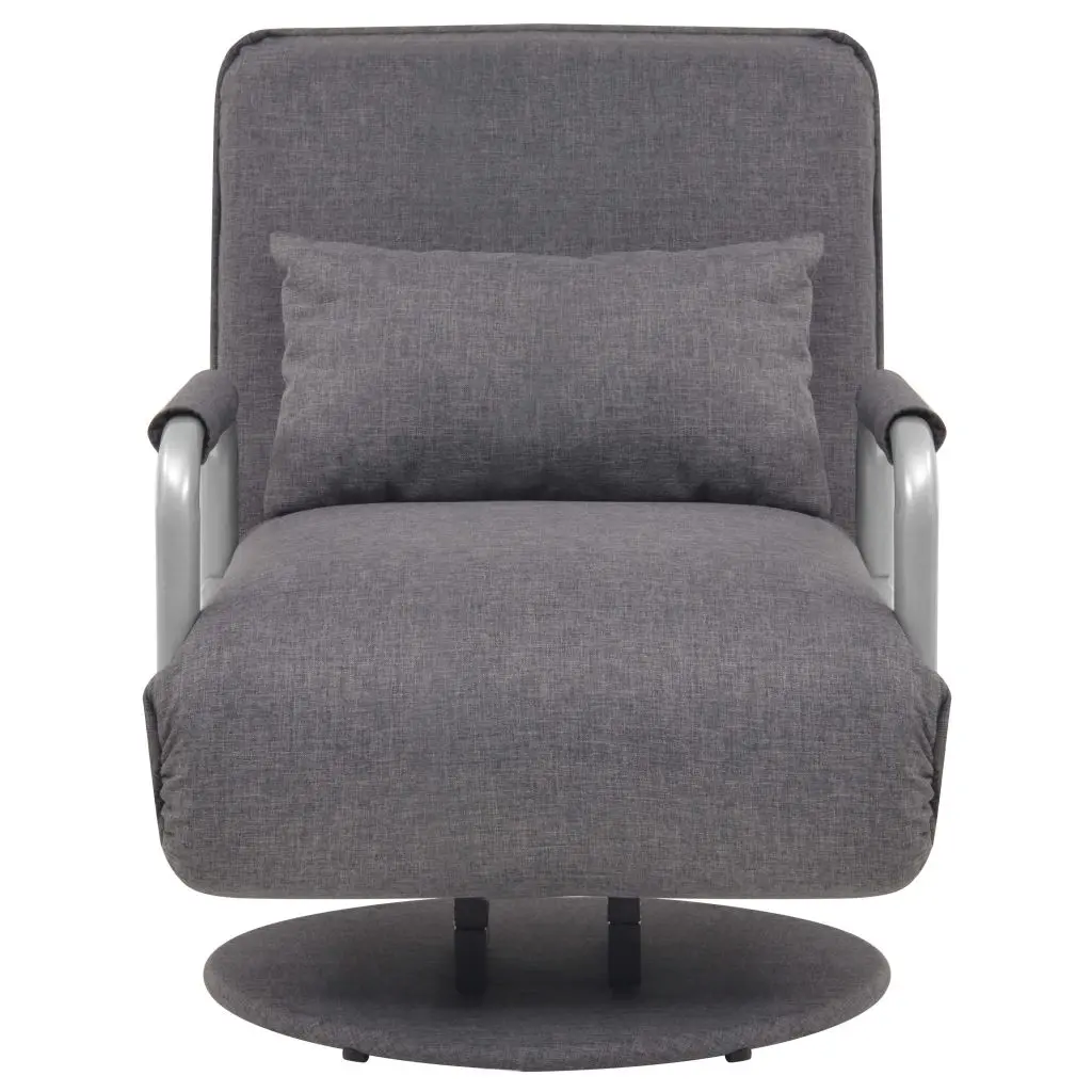 vidaXL Swivel Chair and Sofa Bed Dark Grey Fabric