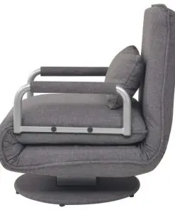 vidaXL Swivel Chair and Sofa Bed Dark Grey Fabric