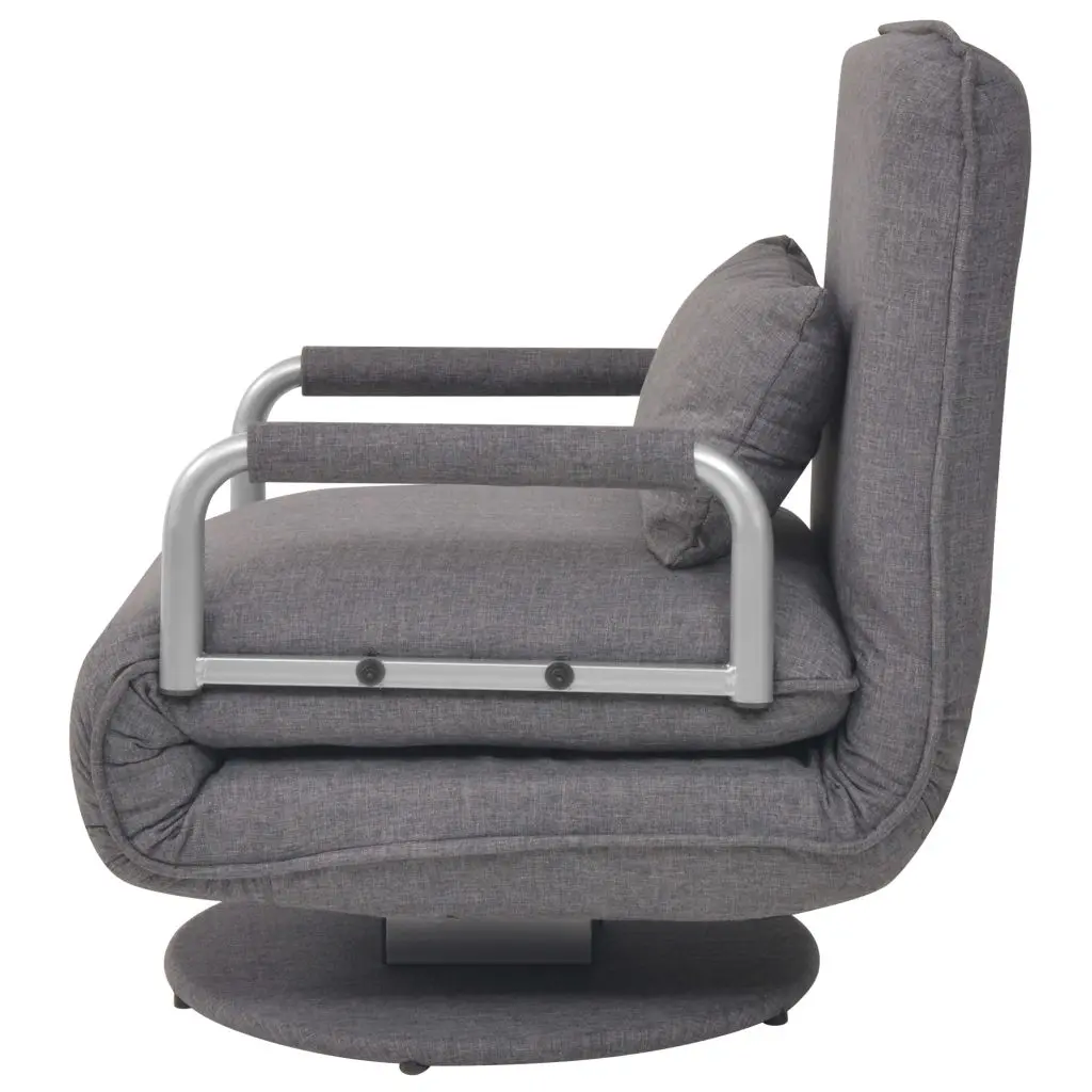 vidaXL Swivel Chair and Sofa Bed Dark Grey Fabric