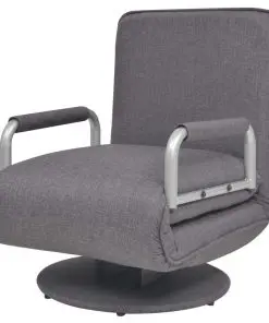 vidaXL Swivel Chair and Sofa Bed Dark Grey Fabric