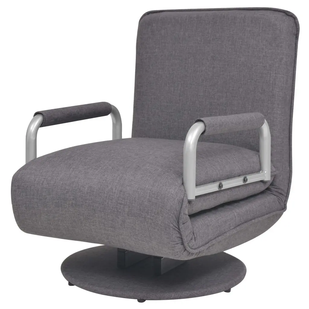 vidaXL Swivel Chair and Sofa Bed Dark Grey Fabric