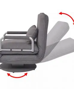 vidaXL Swivel Chair and Sofa Bed Dark Grey Fabric