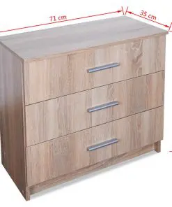 vidaXL Chest of Drawers Chipboard 71x35x69 cm Oak