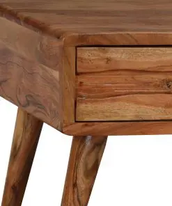 vidaXL Coffee Table Solid Wood with Carved Drawer 100x50x40 cm