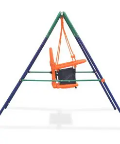 vidaXL Toddler Swing Set with Safety Harness Orange