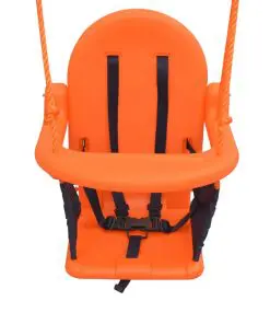 vidaXL Toddler Swing Set with Safety Harness Orange