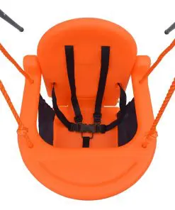 vidaXL Toddler Swing Set with Safety Harness Orange