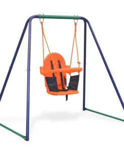 vidaXL 2-in-1 Single Swing and Toddler Swing Orange