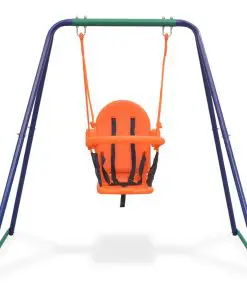 vidaXL 2-in-1 Single Swing and Toddler Swing Orange