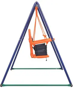 vidaXL 2-in-1 Single Swing and Toddler Swing Orange