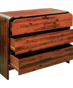vidaXL Chest of Drawers Solid Acacia Wood 90x37x75 cm