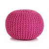 vidaXL Hand-Knitted Pouffe Cotton 50×35 cm Pink