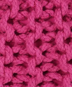 vidaXL Hand-Knitted Pouffe Cotton 50×35 cm Pink