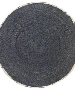 vidaXL Woven/Knitted Pouffe Jute Cotton 50×30 cm Blue