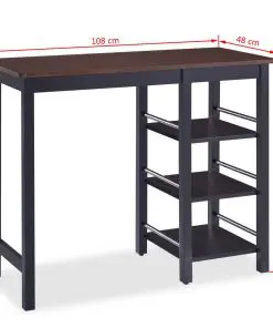 vidaXL Bar Set 3 Pieces MDF Black