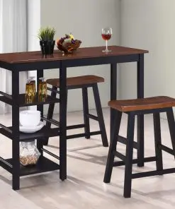 vidaXL Bar Set 3 Pieces MDF Black