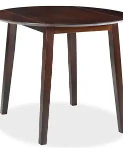 vidaXL Drop-leaf Dining Table Round MDF Brown