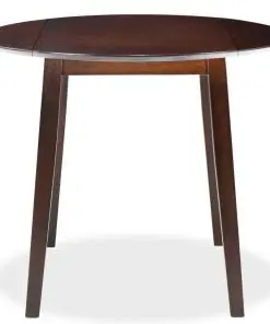vidaXL Drop-leaf Dining Table Round MDF Brown