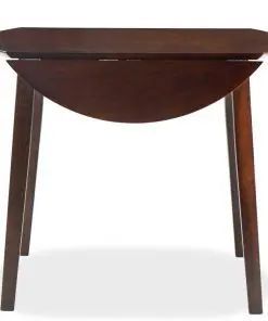 vidaXL Drop-leaf Dining Table Round MDF Brown