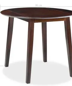vidaXL Drop-leaf Dining Table Round MDF Brown