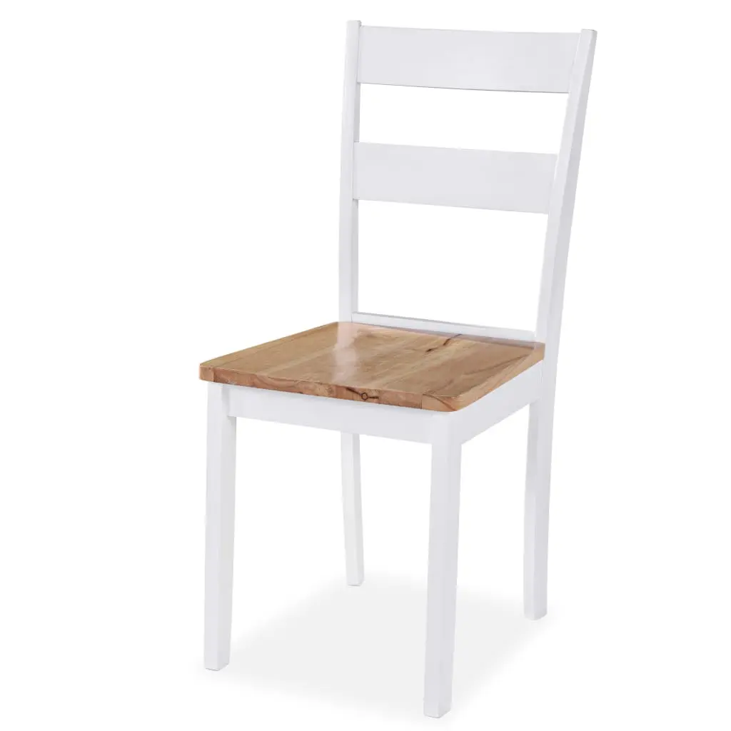 vidaXL Dining Chairs 2 pcs White Solid Rubber Wood