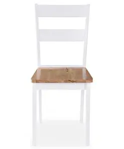 vidaXL Dining Chairs 2 pcs White Solid Rubber Wood