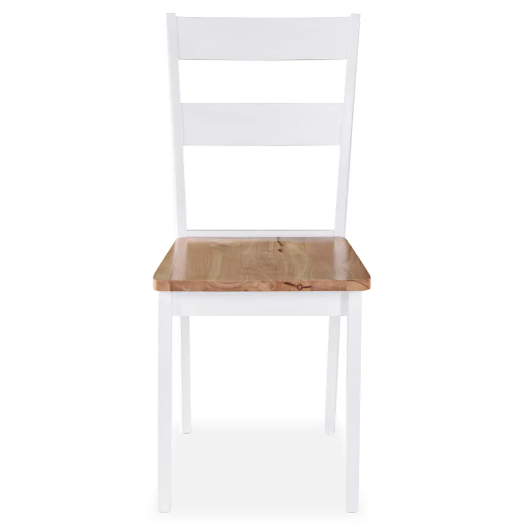 vidaXL Dining Chairs 2 pcs White Solid Rubber Wood