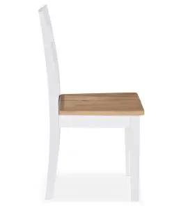vidaXL Dining Chairs 2 pcs White Solid Rubber Wood