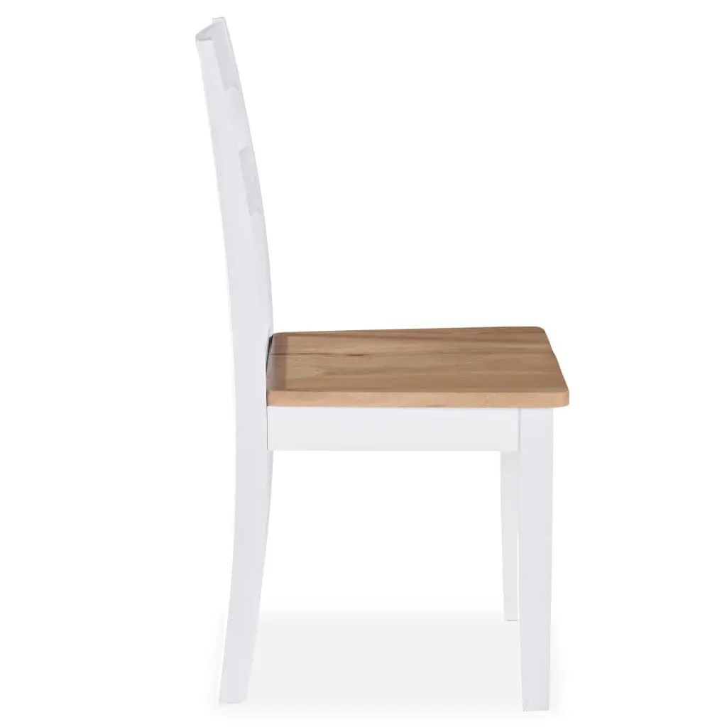 vidaXL Dining Chairs 2 pcs White Solid Rubber Wood