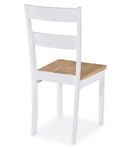 vidaXL Dining Chairs 2 pcs White Solid Rubber Wood