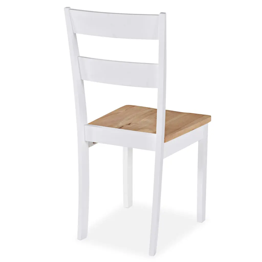 vidaXL Dining Chairs 2 pcs White Solid Rubber Wood