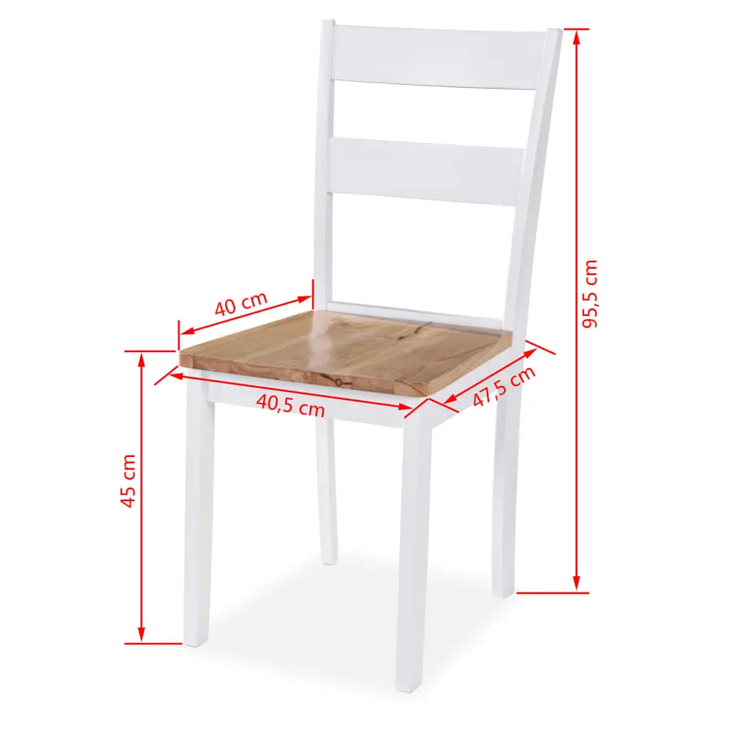 vidaXL Dining Chairs 2 pcs White Solid Rubber Wood