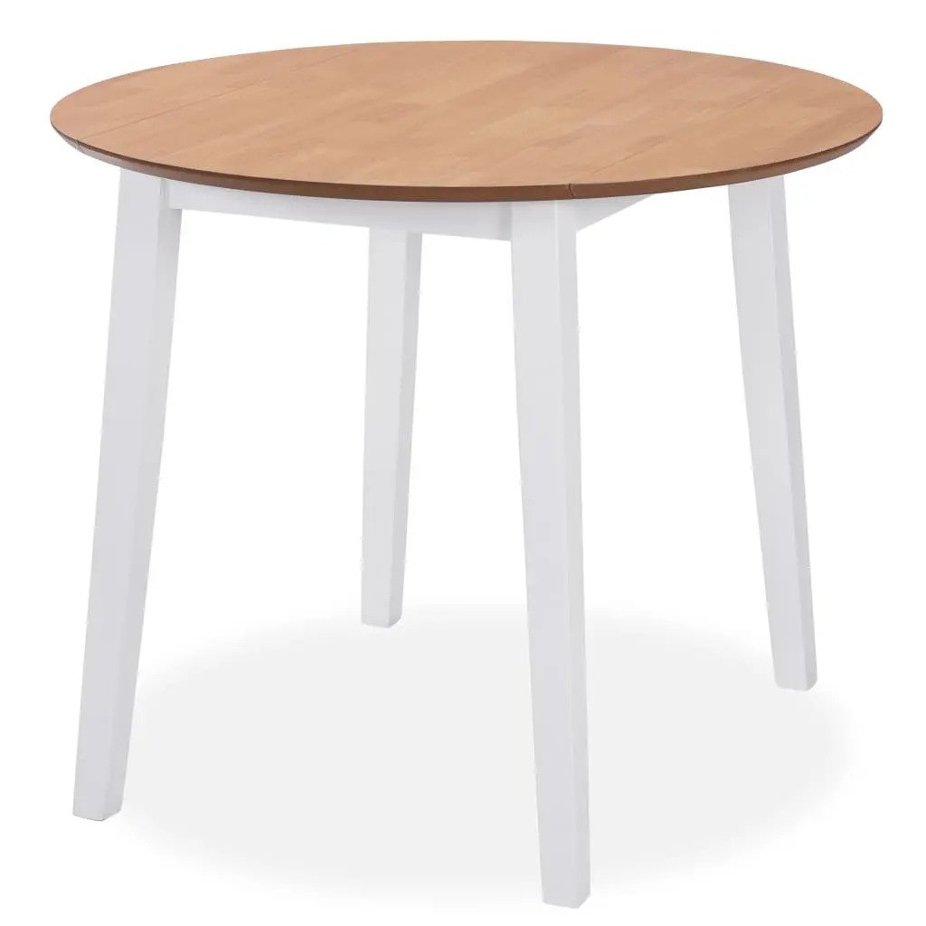 vidaXL Drop-leaf Dining Table Round MDF White