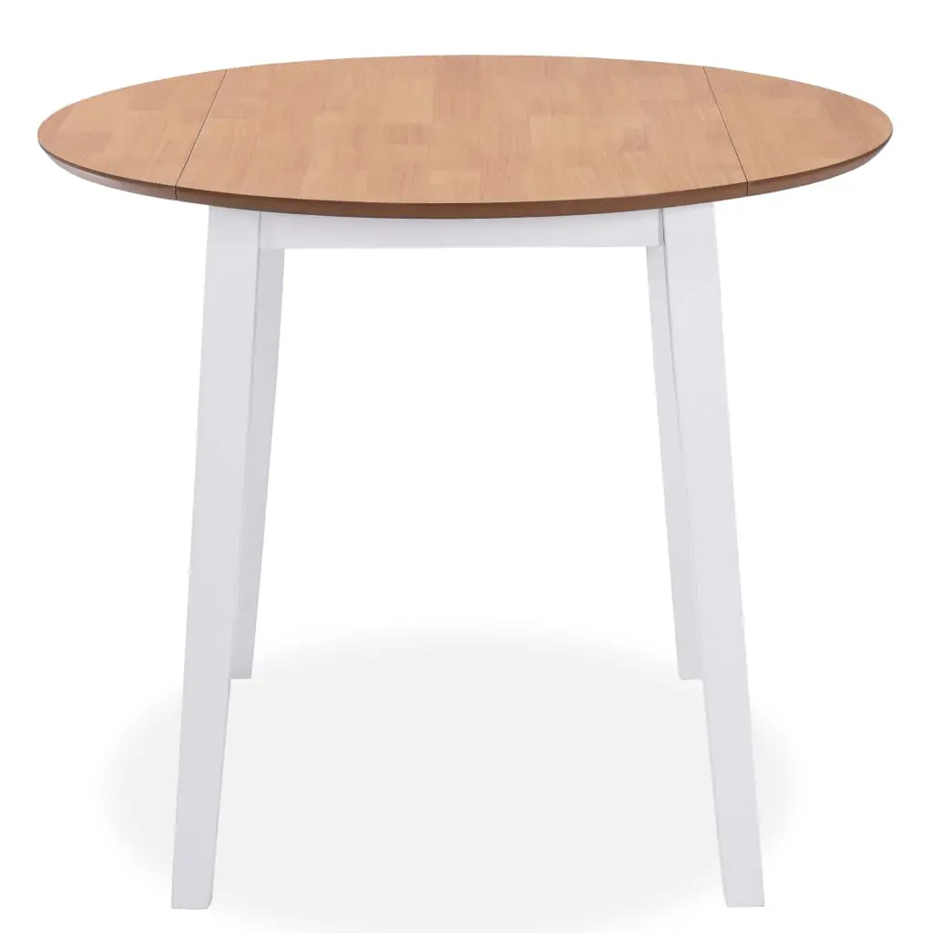 vidaXL Drop-leaf Dining Table Round MDF White