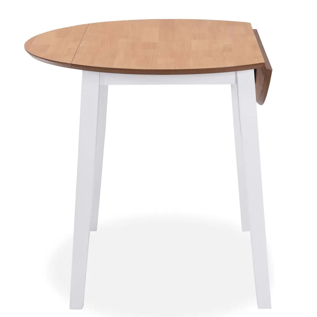 vidaXL Drop-leaf Dining Table Round MDF White