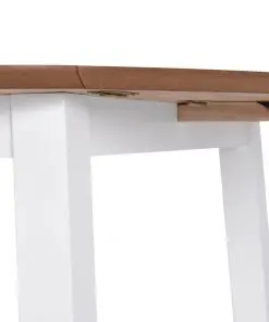 vidaXL Drop-leaf Dining Table Round MDF White