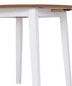 vidaXL Drop-leaf Dining Table Round MDF White