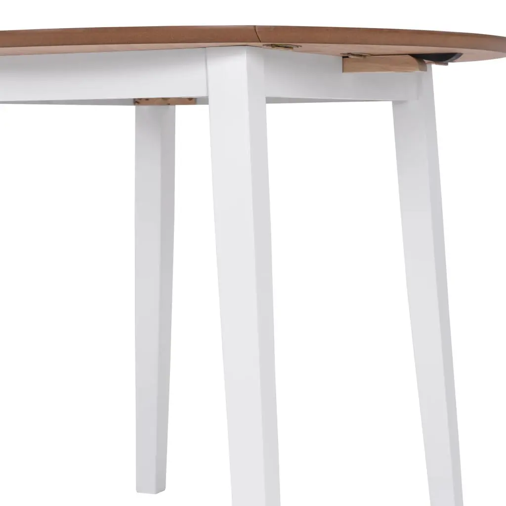 vidaXL Drop-leaf Dining Table Round MDF White