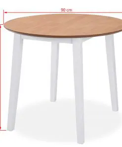 vidaXL Drop-leaf Dining Table Round MDF White