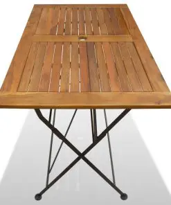vidaXL Folding Garden Table 120x70x74 cm Solid Acacia Wood