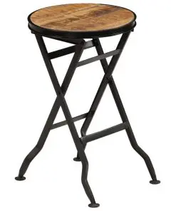 vidaXL Desk with Folding Stool Solid Mango Wood 115x50x76 cm