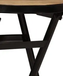 vidaXL Desk with Folding Stool Solid Mango Wood 115x50x76 cm