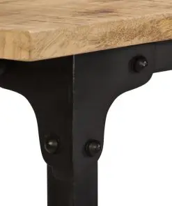 vidaXL Desk with Folding Stool Solid Mango Wood 115x50x76 cm