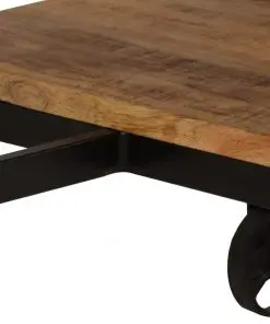 vidaXL Desk with Folding Stool Solid Mango Wood 115x50x76 cm