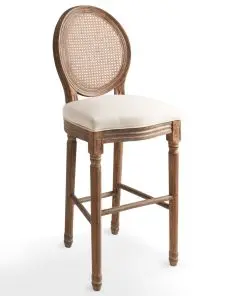 vidaXL Bar Chairs 2 pcs White Linen