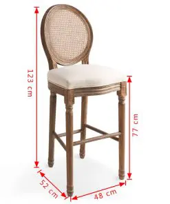 vidaXL Bar Chairs 2 pcs White Linen