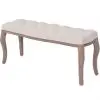 vidaXL Bench Linen Solid Wood 110x38x48 cm Cream White vidaXL Bench Linen Solid Wood 110x38x48 cm Cream White