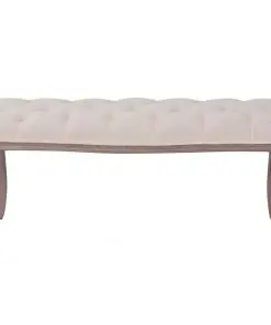 vidaXL Bench Linen Solid Wood 110x38x48 cm Cream White