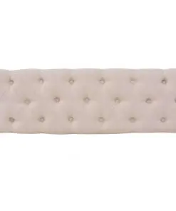 vidaXL Bench Linen Solid Wood 110x38x48 cm Cream White
