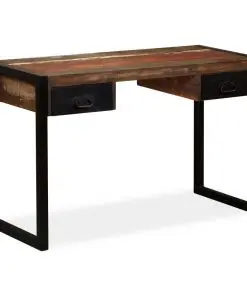 vidaXL Desk with 2 Drawers Solid Reclaimed Wood 120x50x76 cm